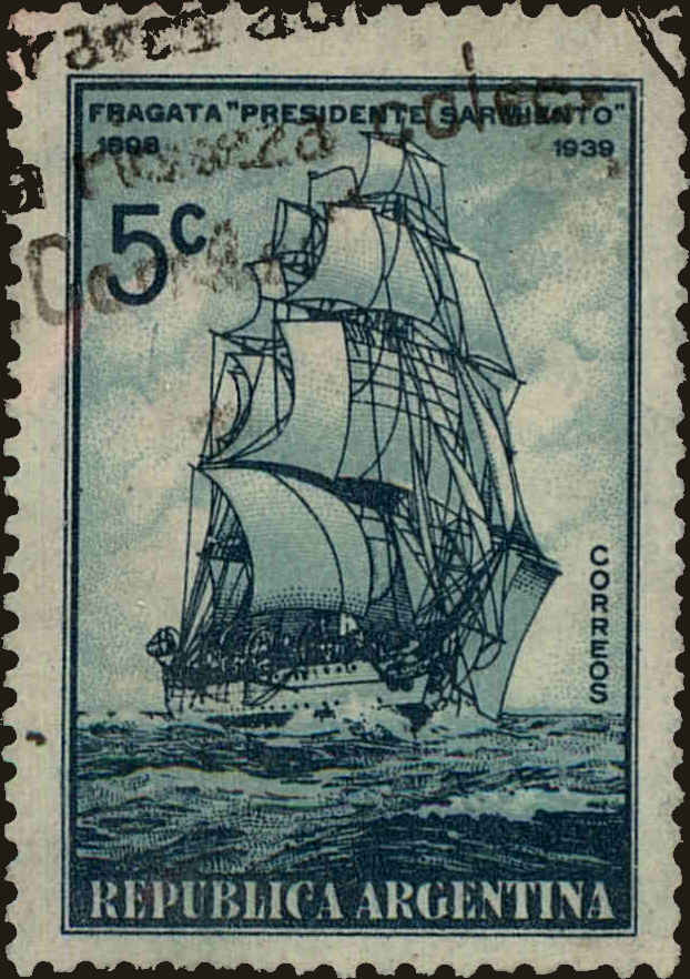 Front view of Argentina 458 collectors stamp