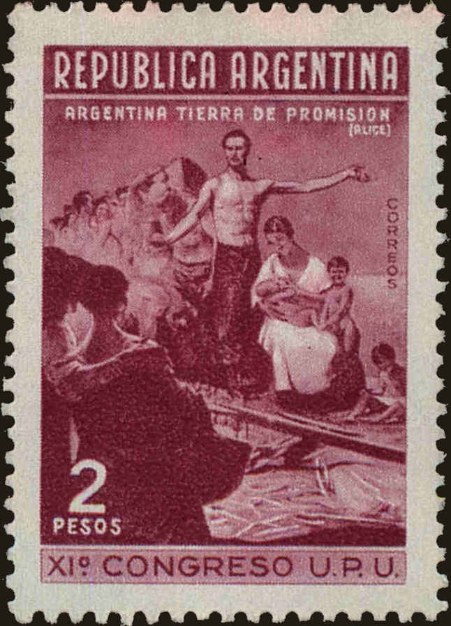 Front view of Argentina 465 collectors stamp