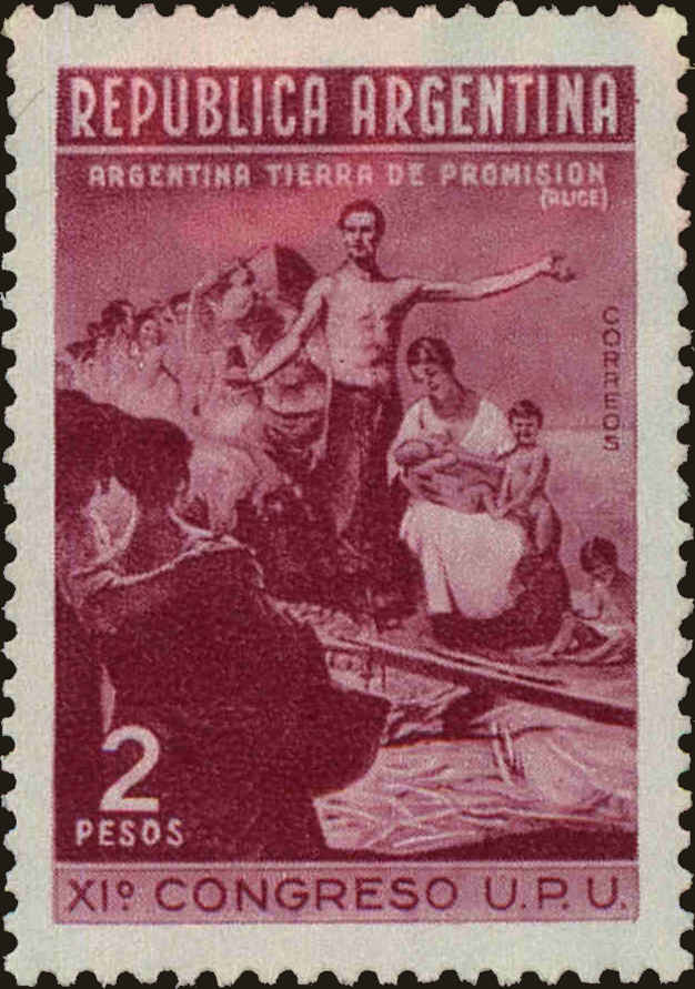 Front view of Argentina 465 collectors stamp