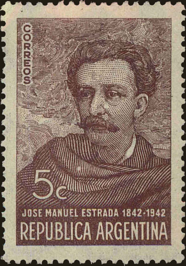 Front view of Argentina 481 collectors stamp