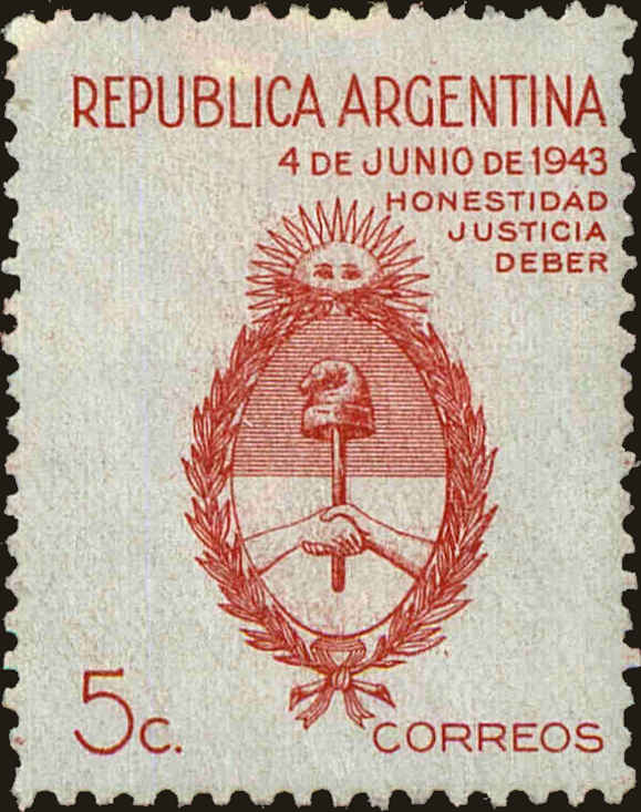 Front view of Argentina 508 collectors stamp