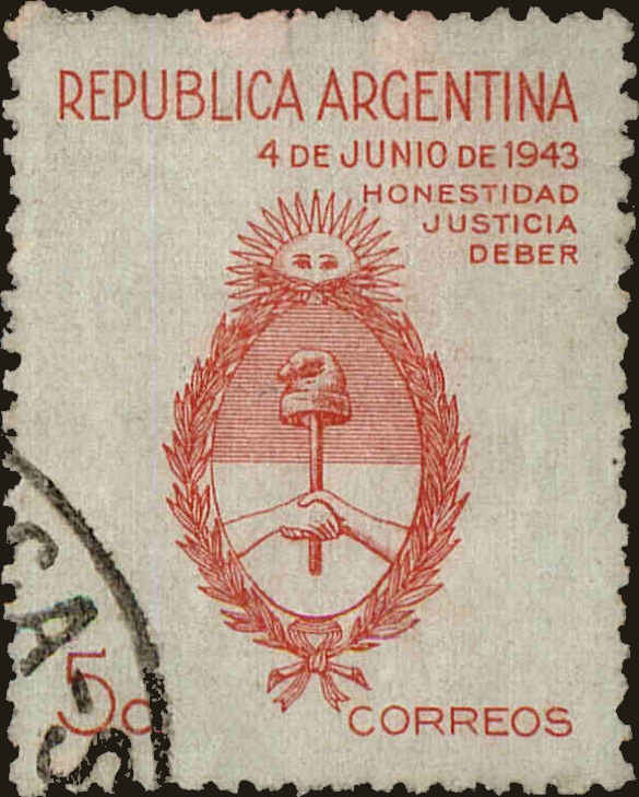 Front view of Argentina 508 collectors stamp