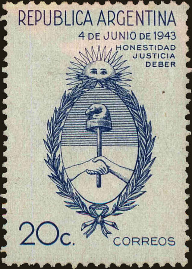 Front view of Argentina 511 collectors stamp