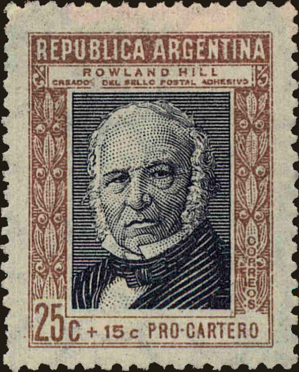 Front view of Argentina B4 collectors stamp