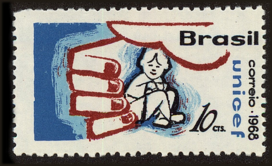 Front view of Brazil 1100 collectors stamp