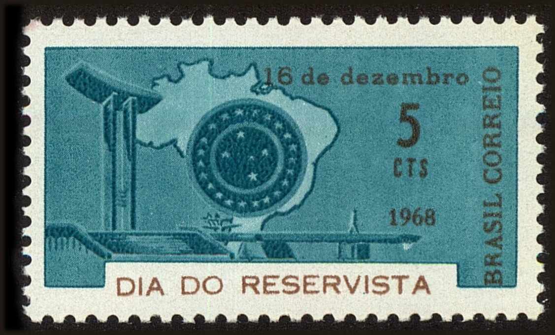 Front view of Brazil 1113 collectors stamp