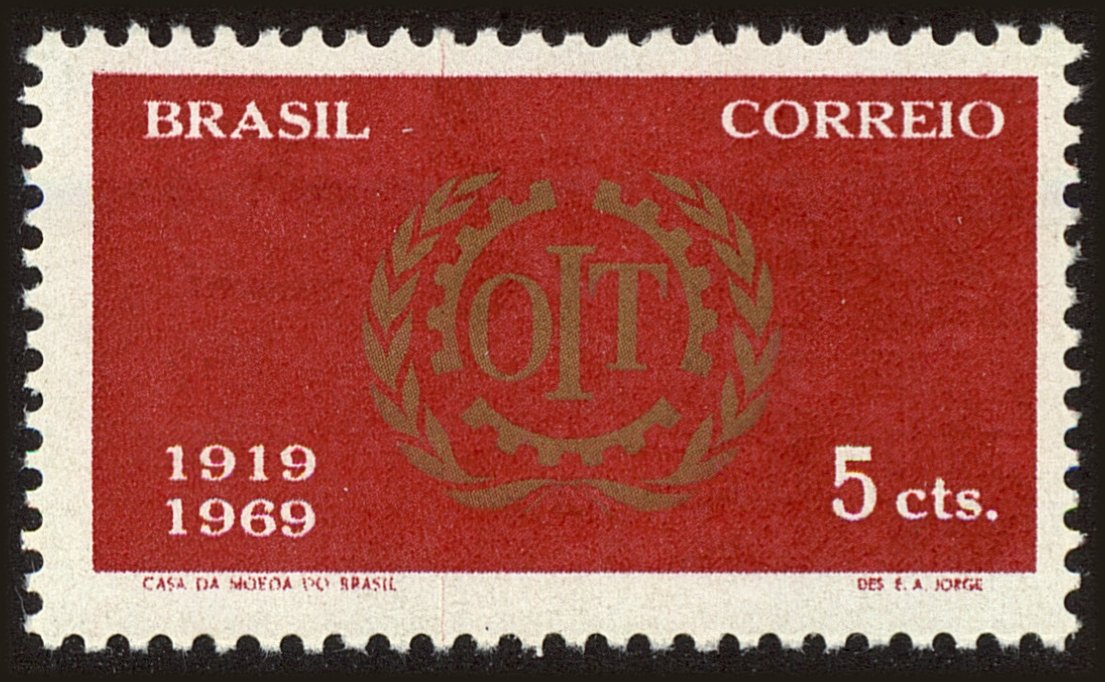 Front view of Brazil 1123 collectors stamp