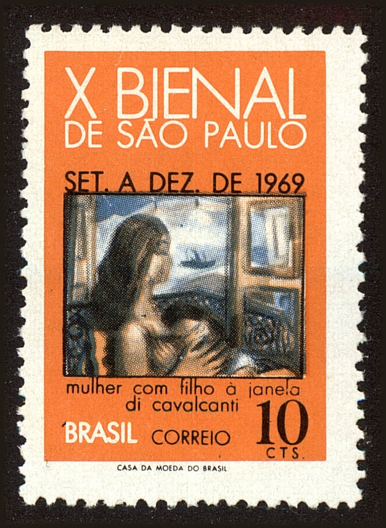 Front view of Brazil 1125 collectors stamp