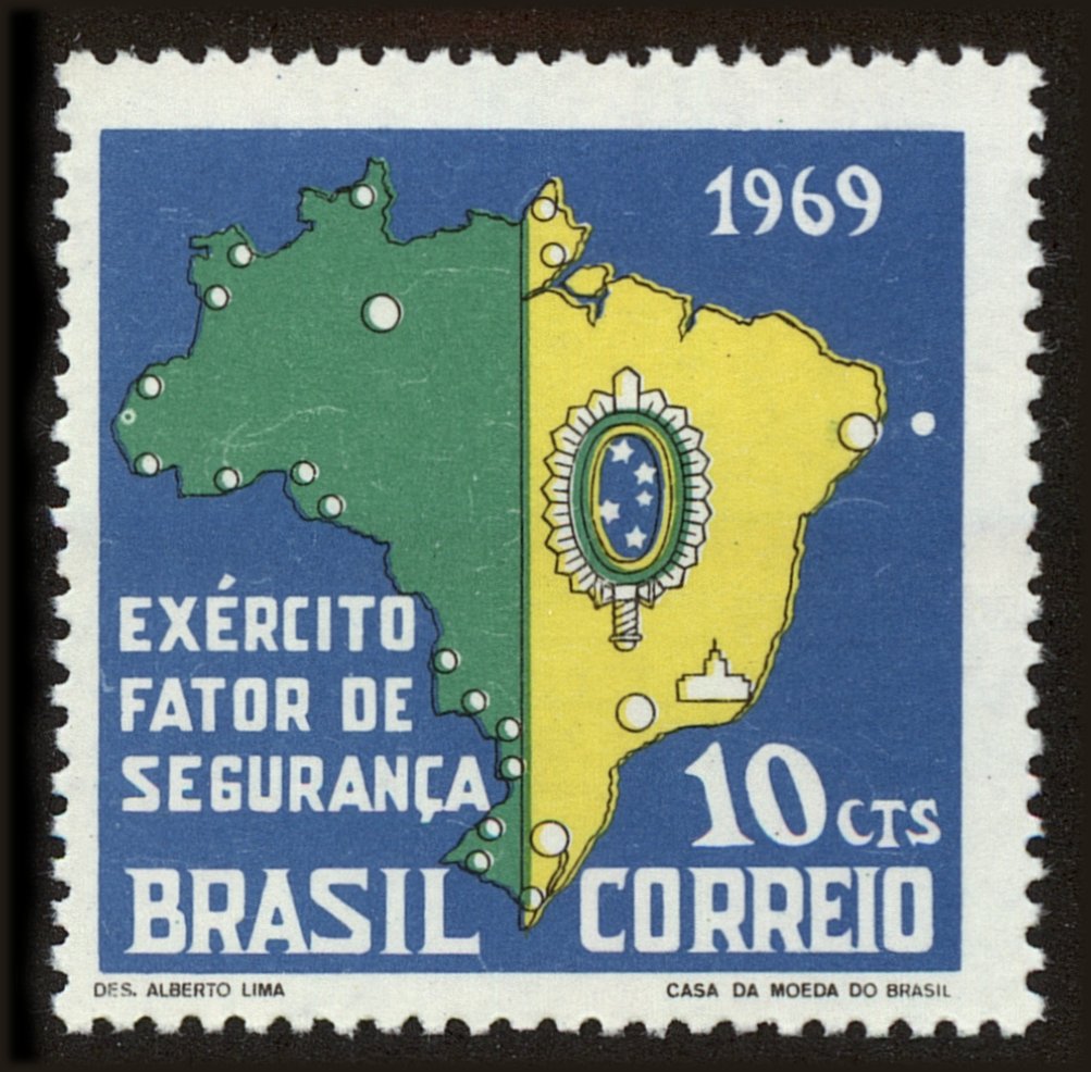 Front view of Brazil 1133 collectors stamp