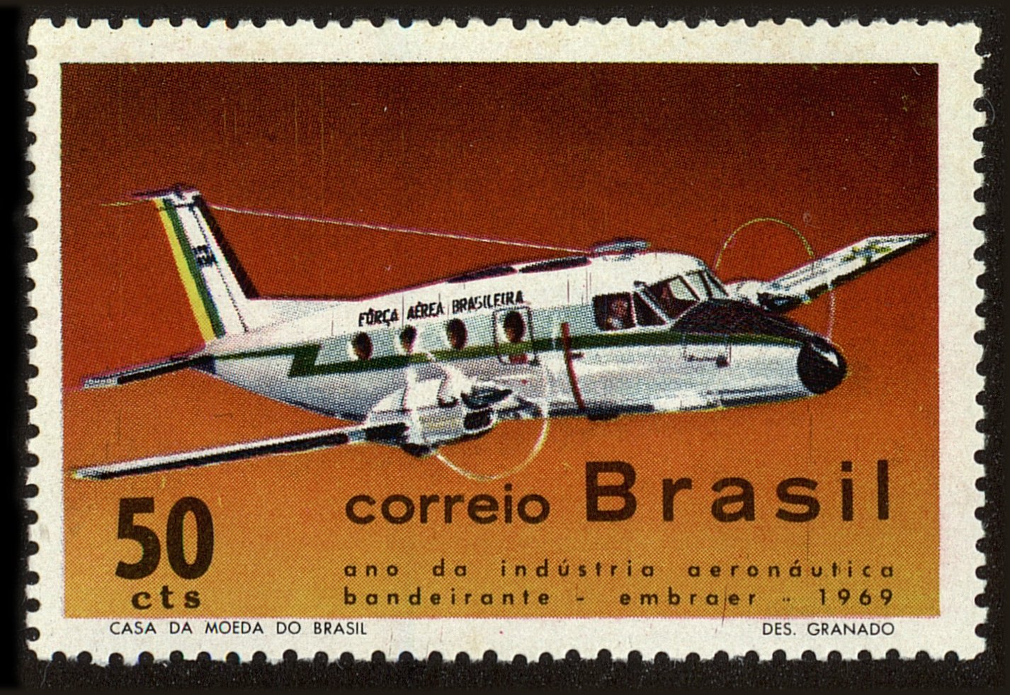 Front view of Brazil 1143 collectors stamp