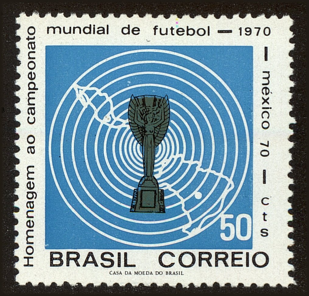 Front view of Brazil 1166 collectors stamp