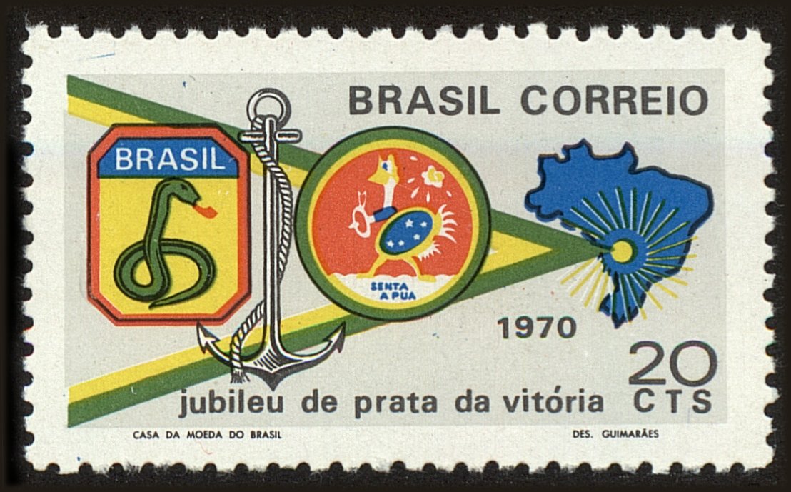 Front view of Brazil 1172 collectors stamp