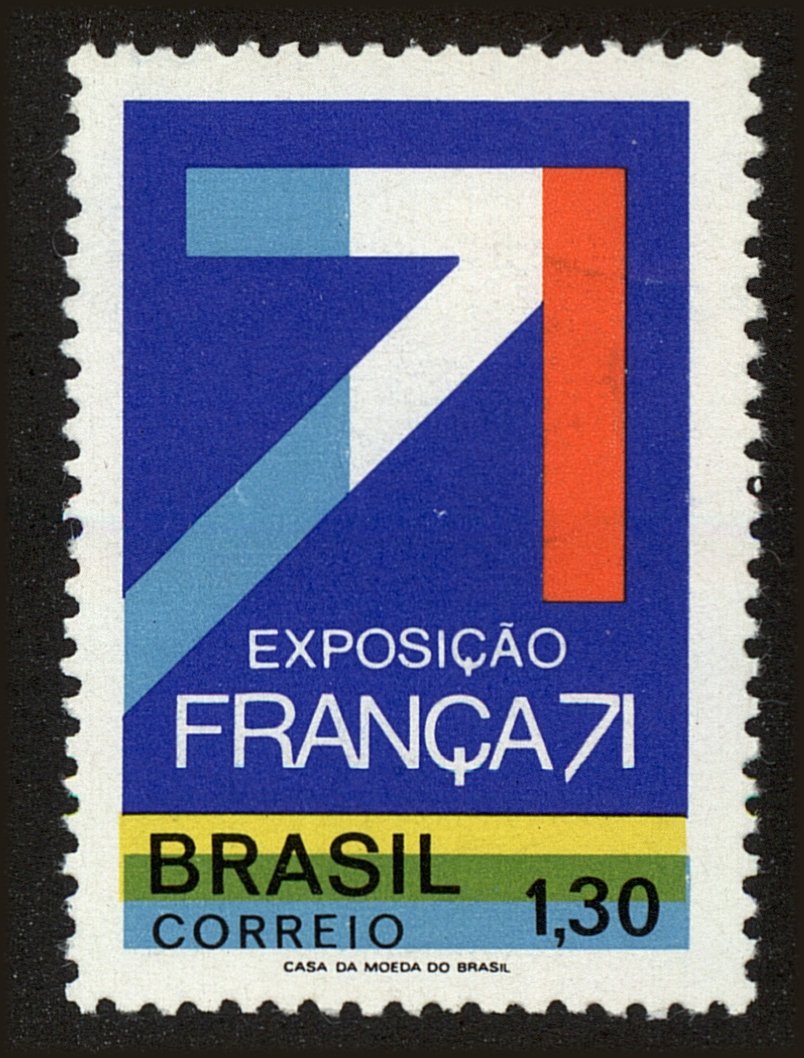 Front view of Brazil 1197 collectors stamp