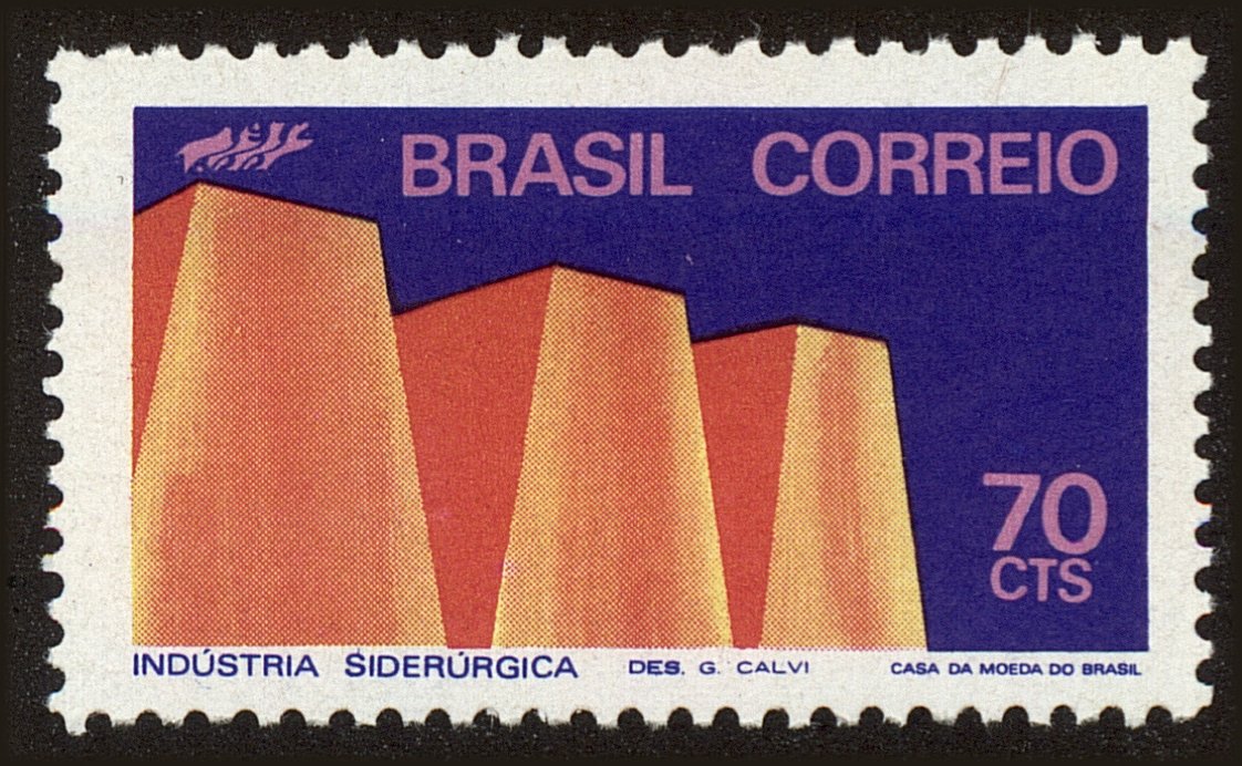 Front view of Brazil 1229 collectors stamp
