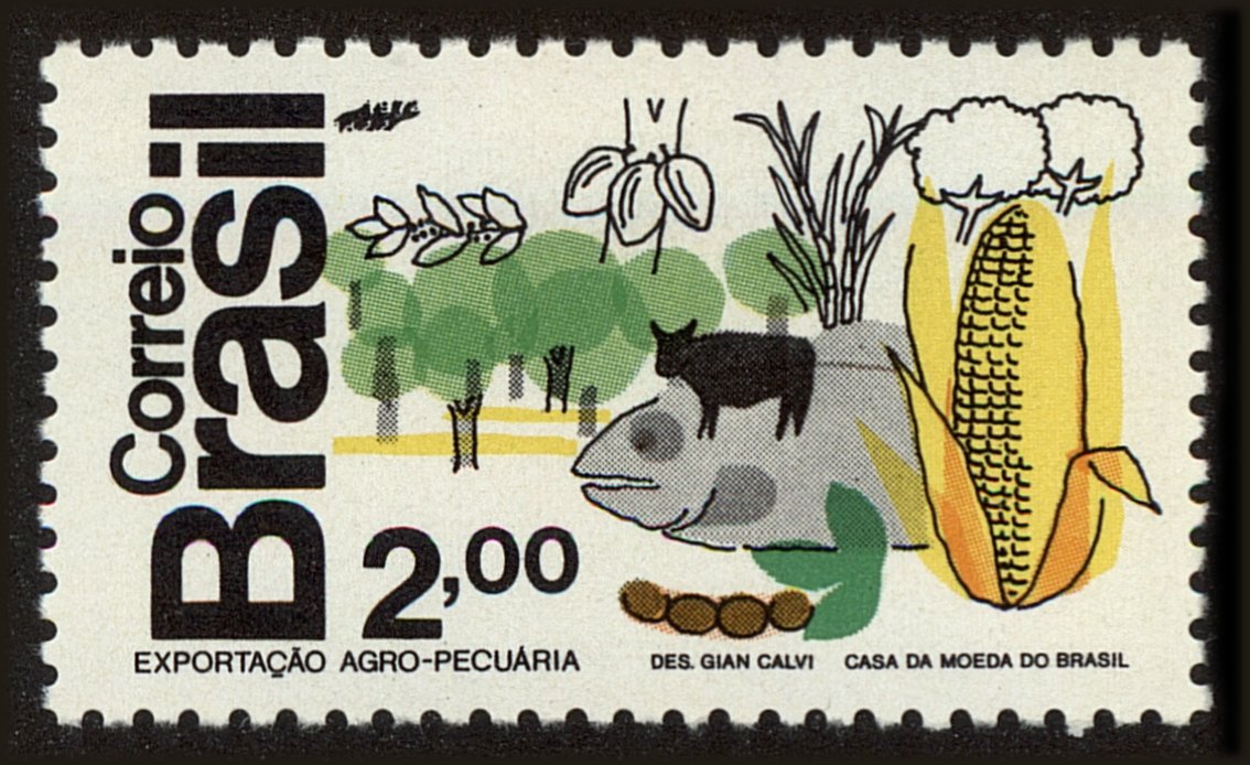 Front view of Brazil 1271 collectors stamp