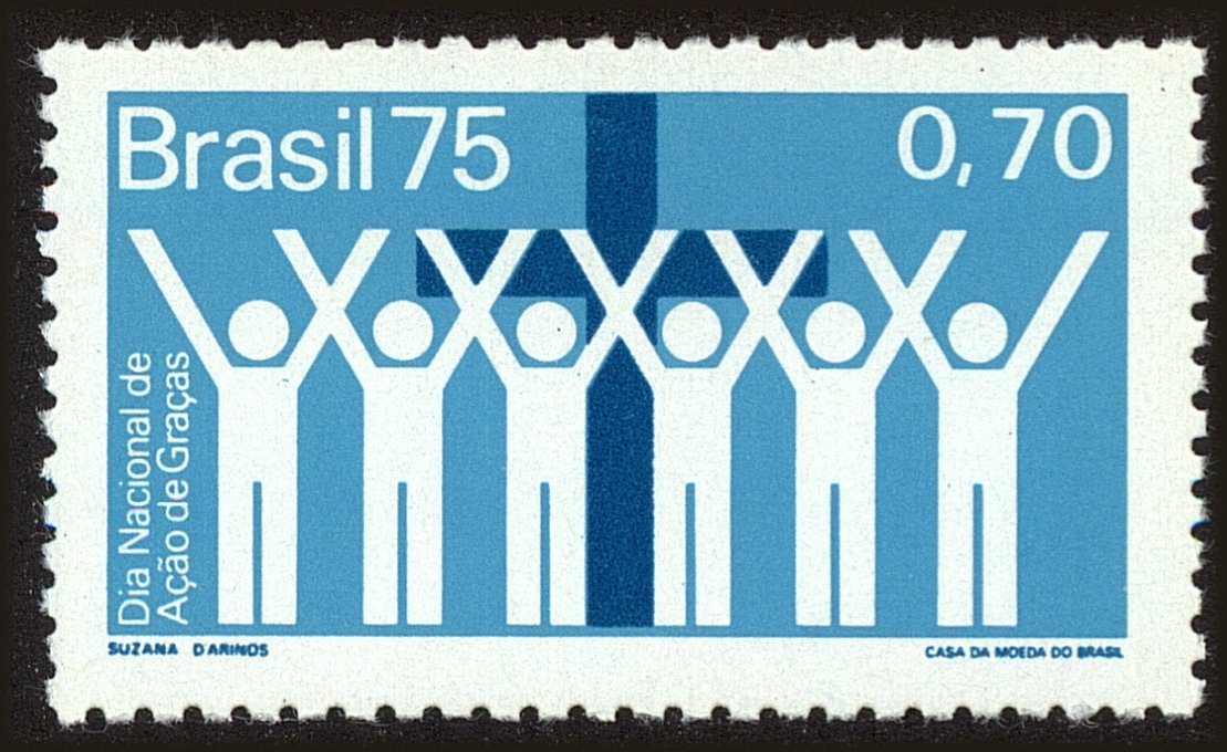 Front view of Brazil 1417 collectors stamp