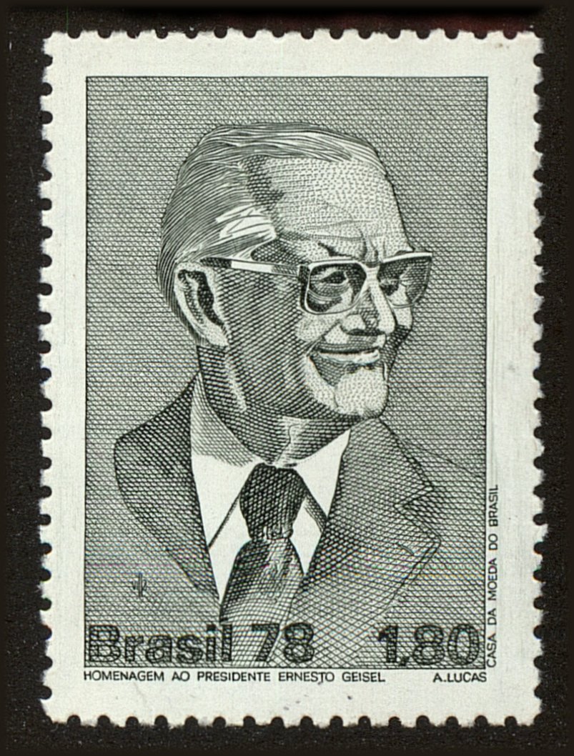 Front view of Brazil 1563 collectors stamp