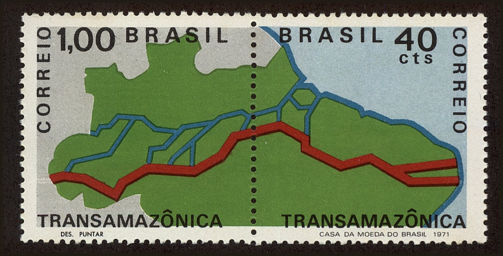Front view of Brazil 1190a collectors stamp