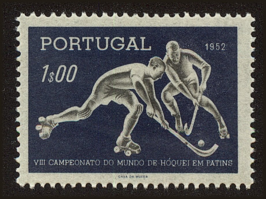 Front view of Portugal 750 collectors stamp