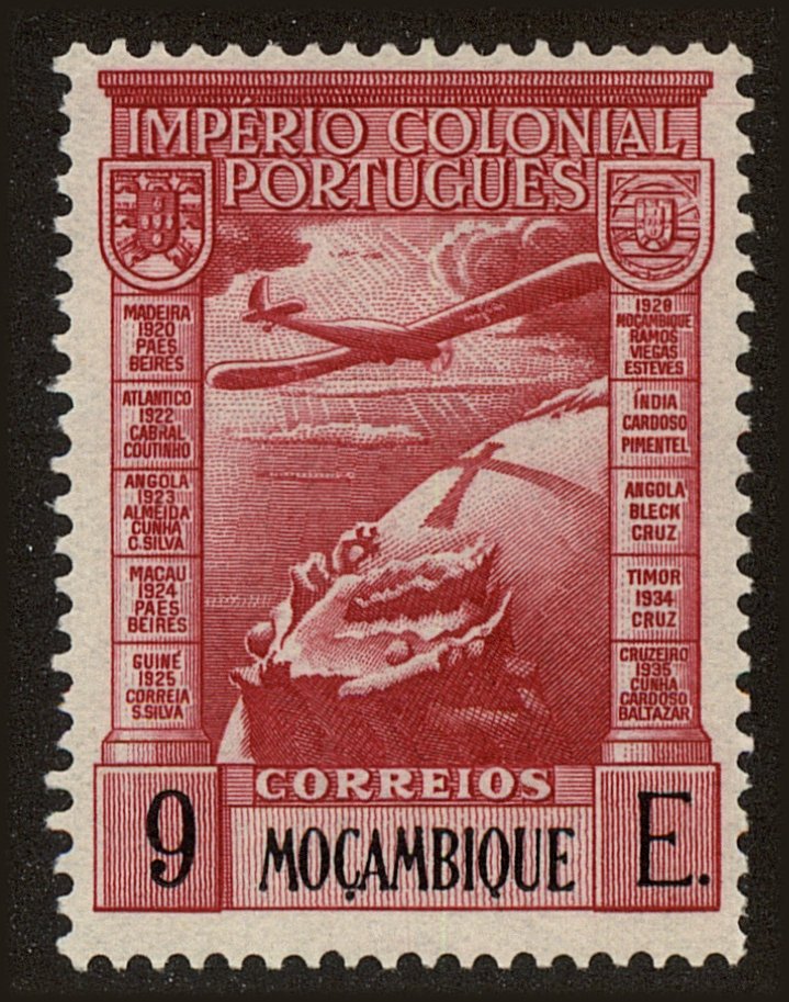 Front view of Mozambique C8 collectors stamp