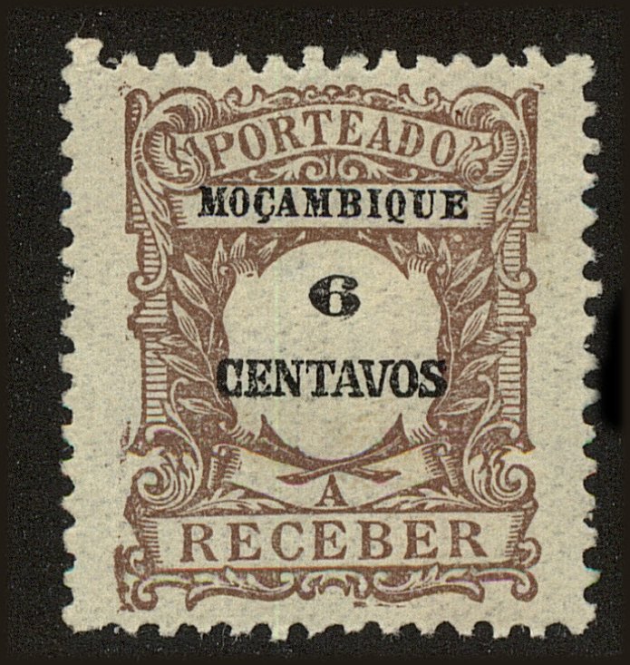 Front view of Mozambique J39 collectors stamp