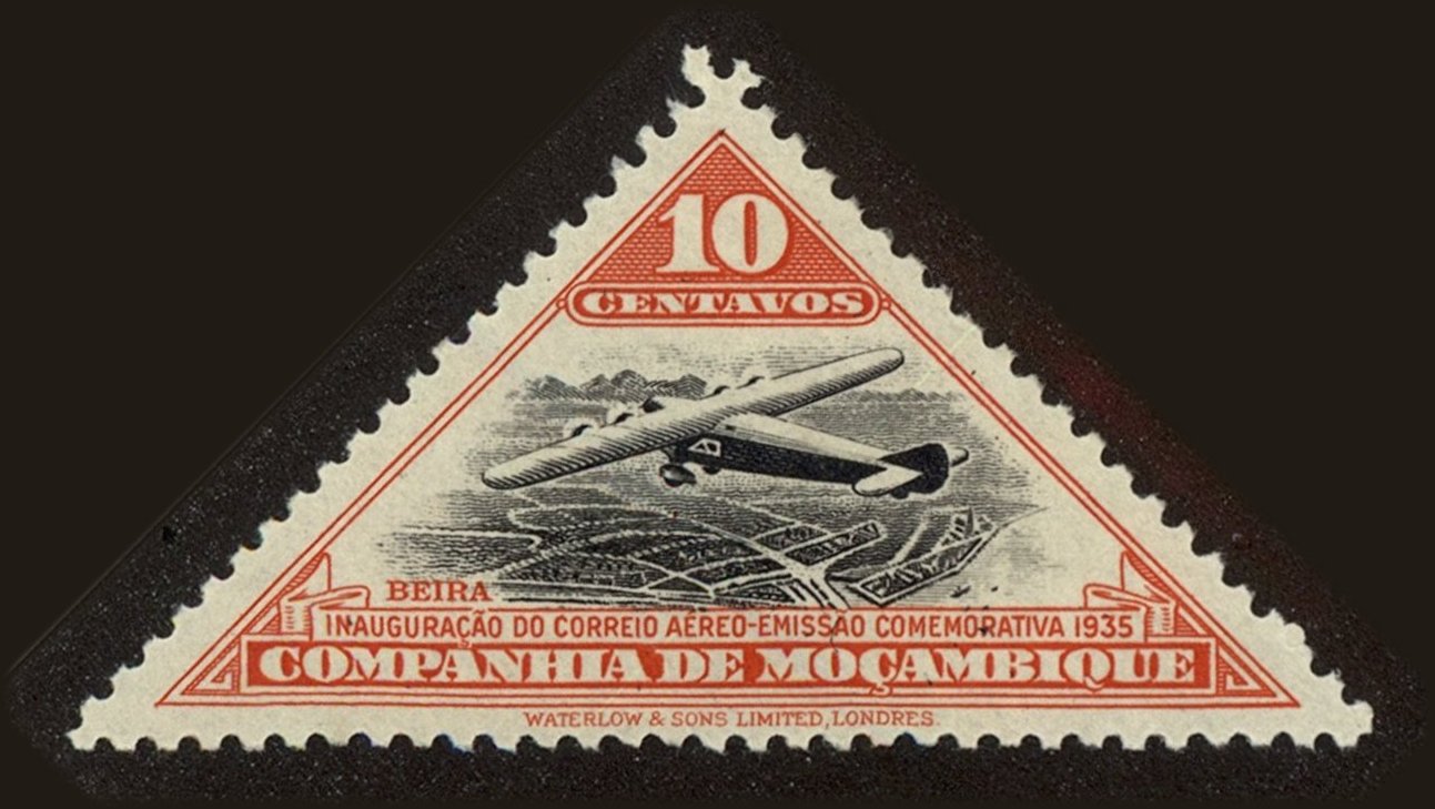 Front view of Mozambique Company 166 collectors stamp