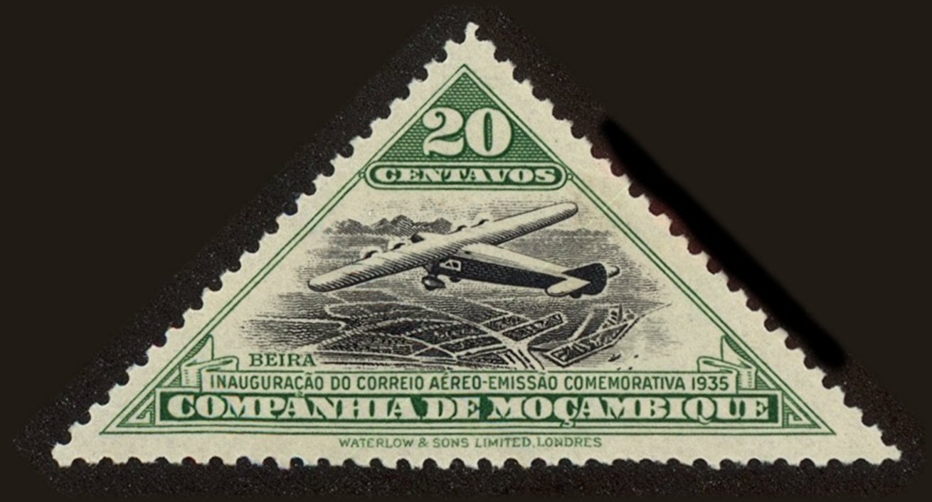 Front view of Mozambique Company 168 collectors stamp