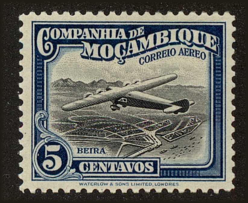 Front view of Mozambique Company C1 collectors stamp