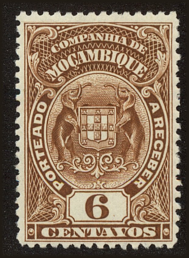 Front view of Mozambique Company J36 collectors stamp