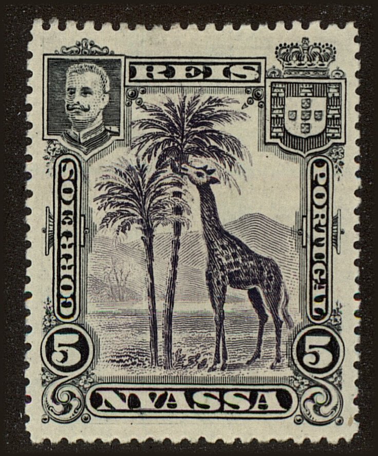 Front view of Nyassa 27 collectors stamp