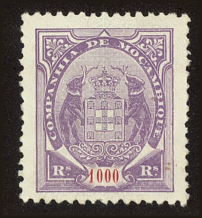 Front view of Mozambique Company 42 collectors stamp