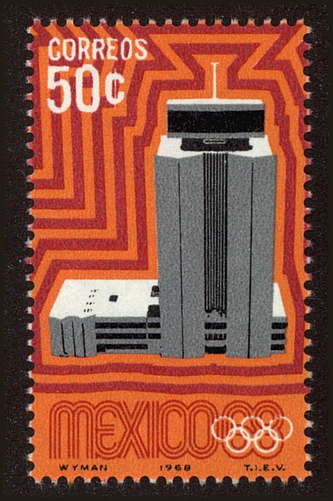 Front view of Mexico 998 collectors stamp
