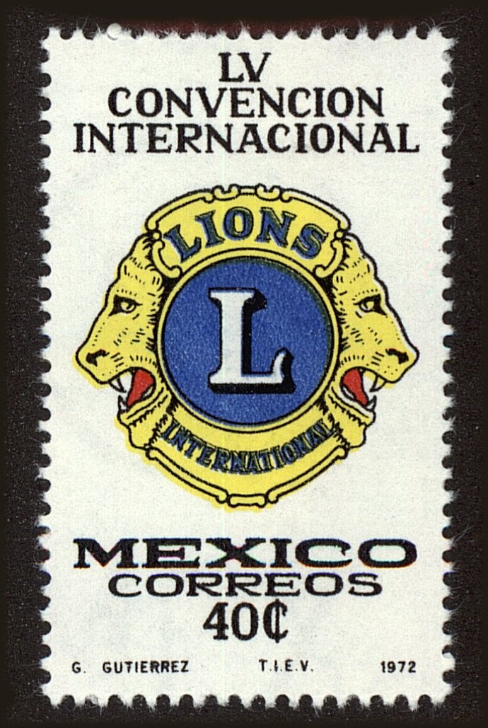 Front view of Mexico 1040 collectors stamp