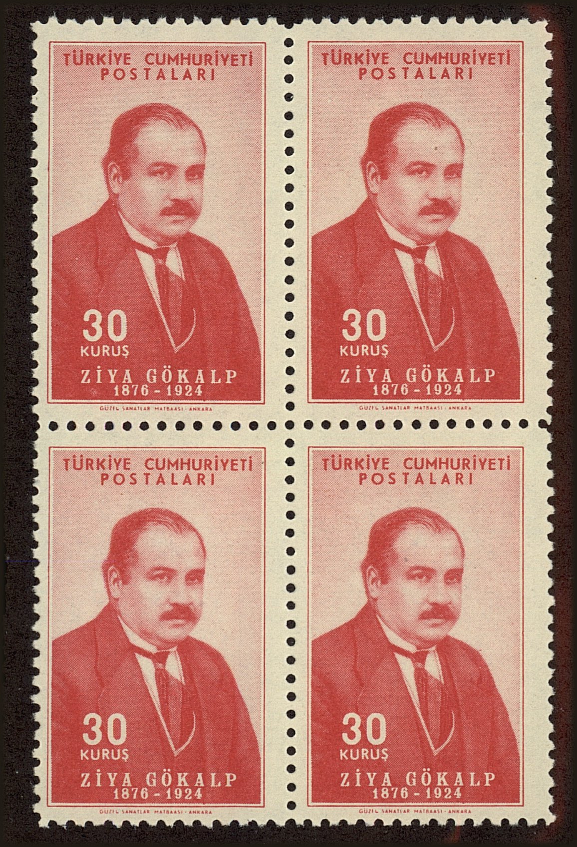 Front view of Turkey 1140 collectors stamp