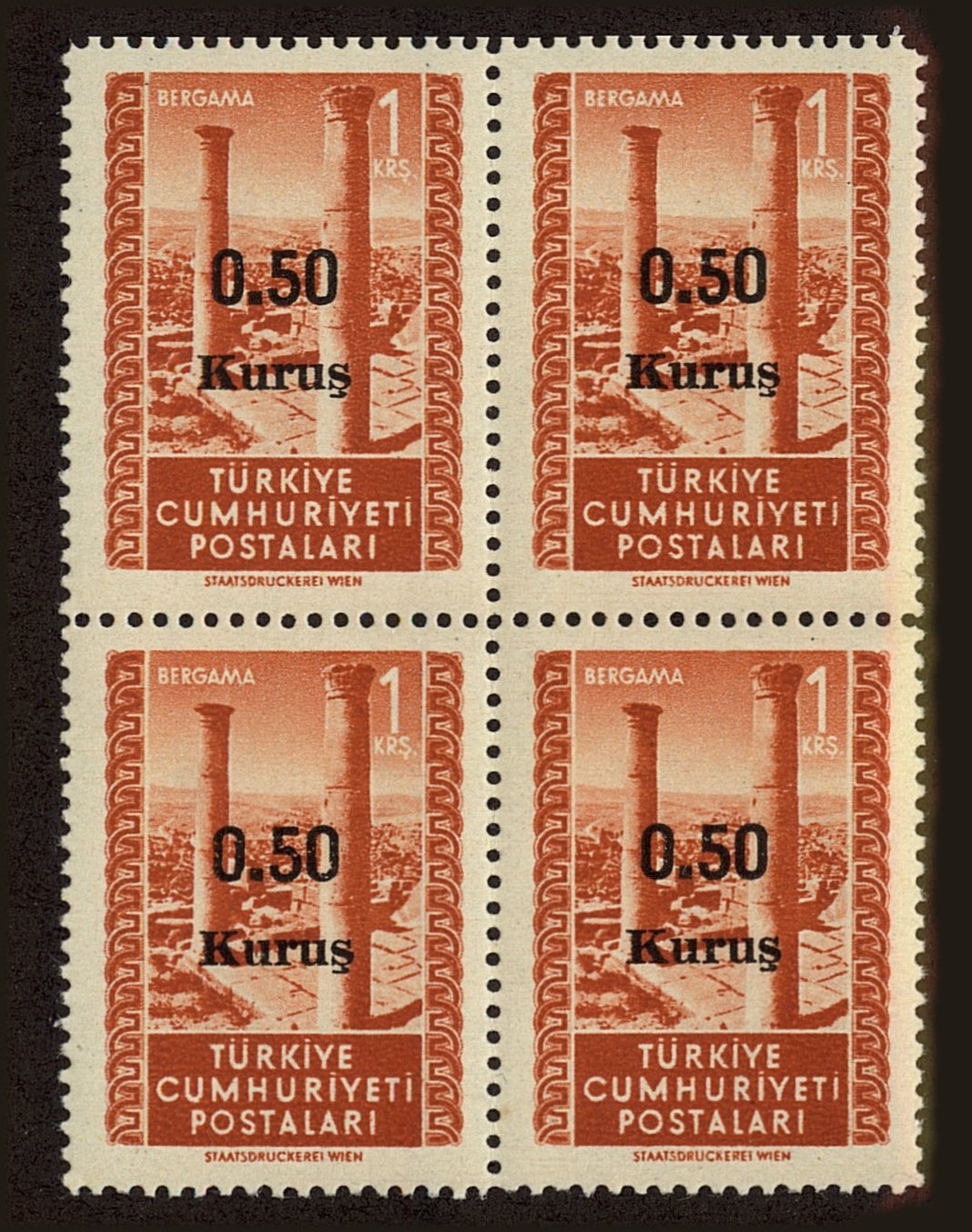 Front view of Turkey 1075 collectors stamp