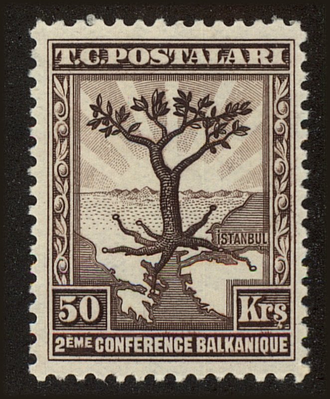 Front view of Turkey 735 collectors stamp