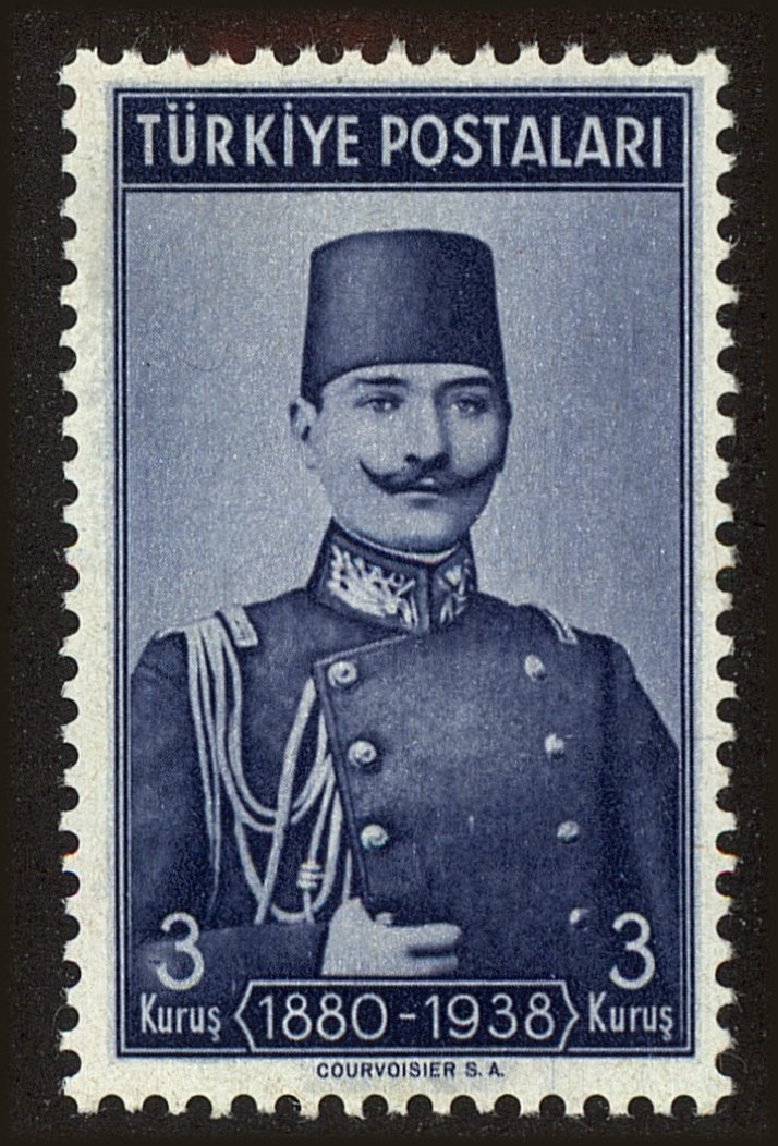 Front view of Turkey 834 collectors stamp