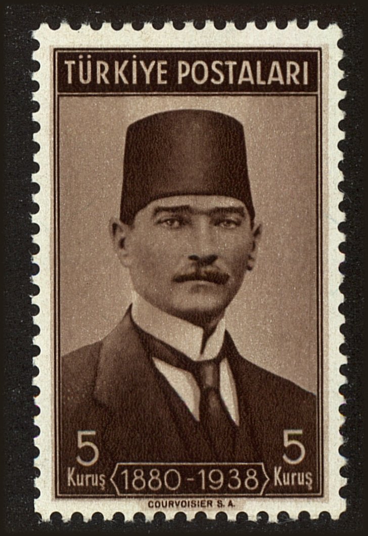 Front view of Turkey 835 collectors stamp