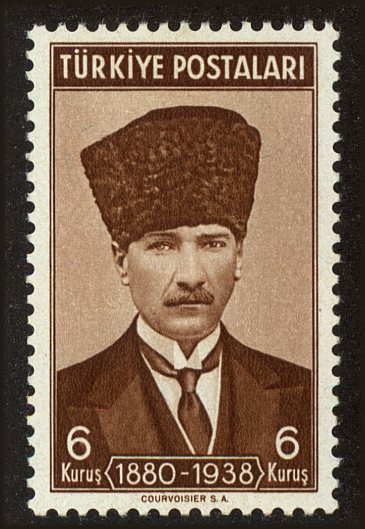 Front view of Turkey 836 collectors stamp