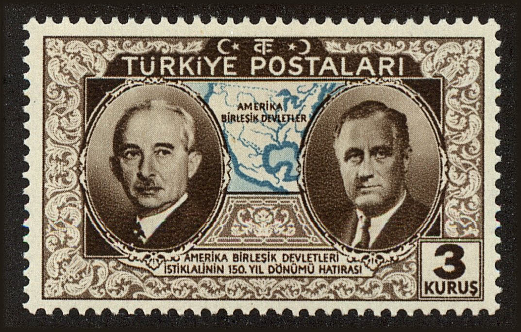 Front view of Turkey 818 collectors stamp