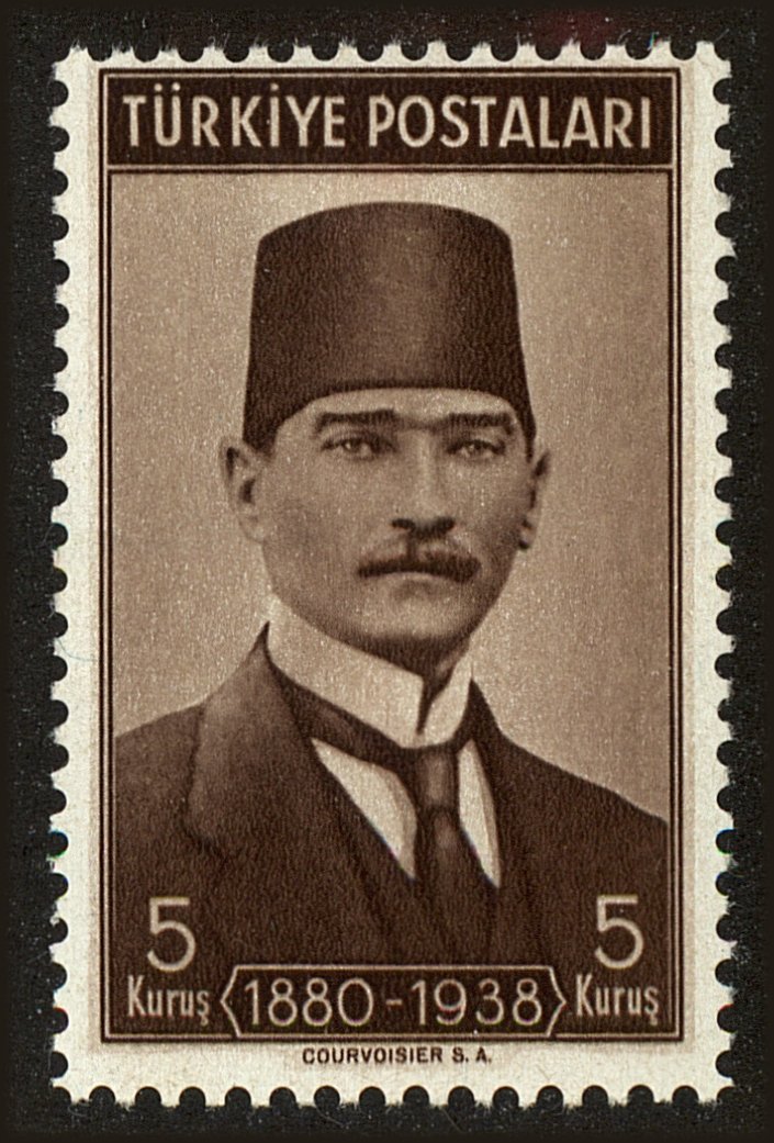 Front view of Turkey 835 collectors stamp