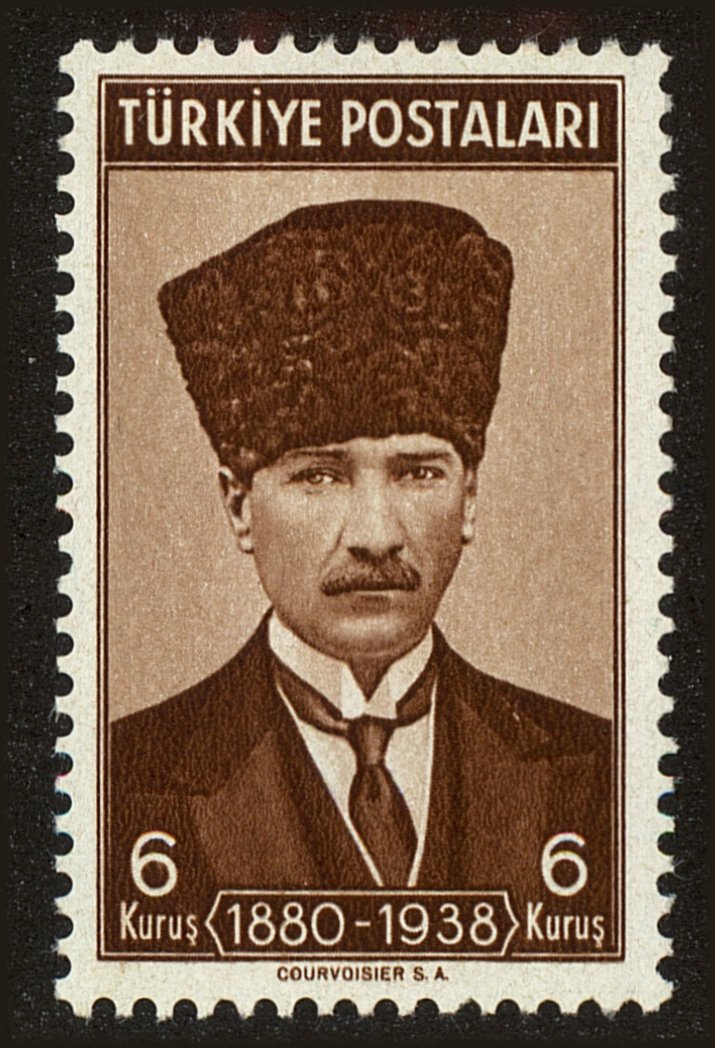 Front view of Turkey 836 collectors stamp