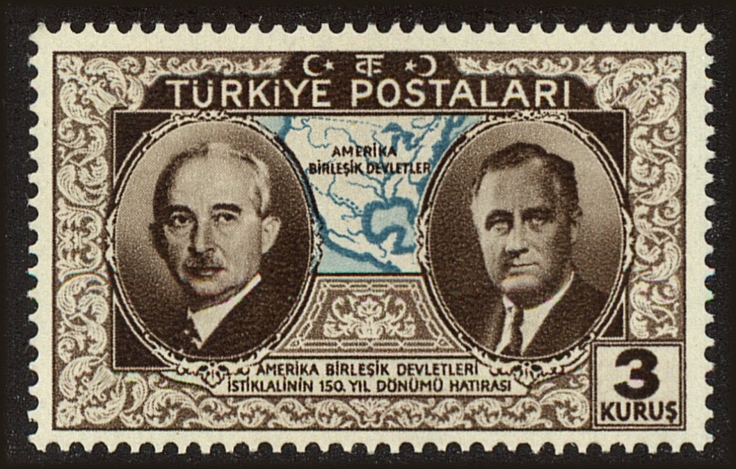 Front view of Turkey 818 collectors stamp