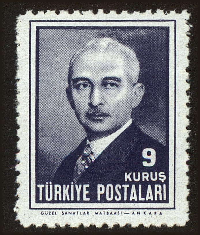 Front view of Turkey 937 collectors stamp