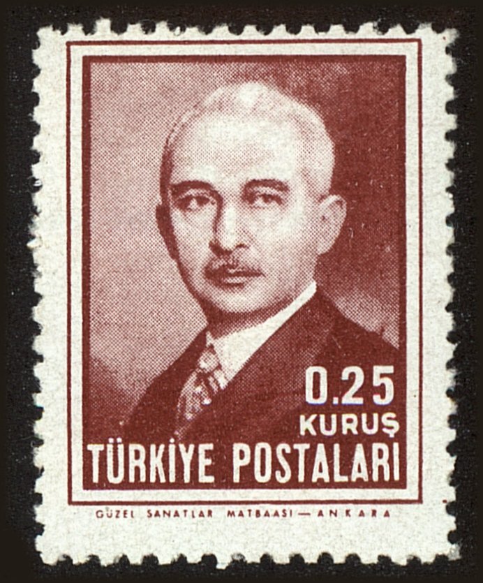 Front view of Turkey 934 collectors stamp
