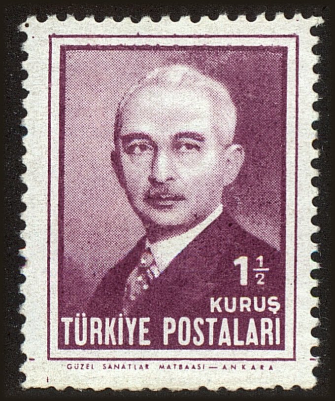 Front view of Turkey 936 collectors stamp