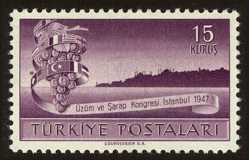 Front view of Turkey 957 collectors stamp