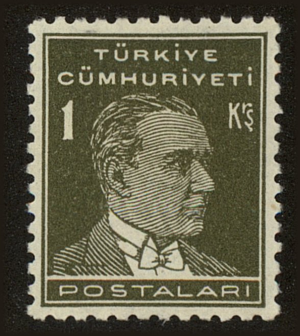 Front view of Turkey 1018 collectors stamp