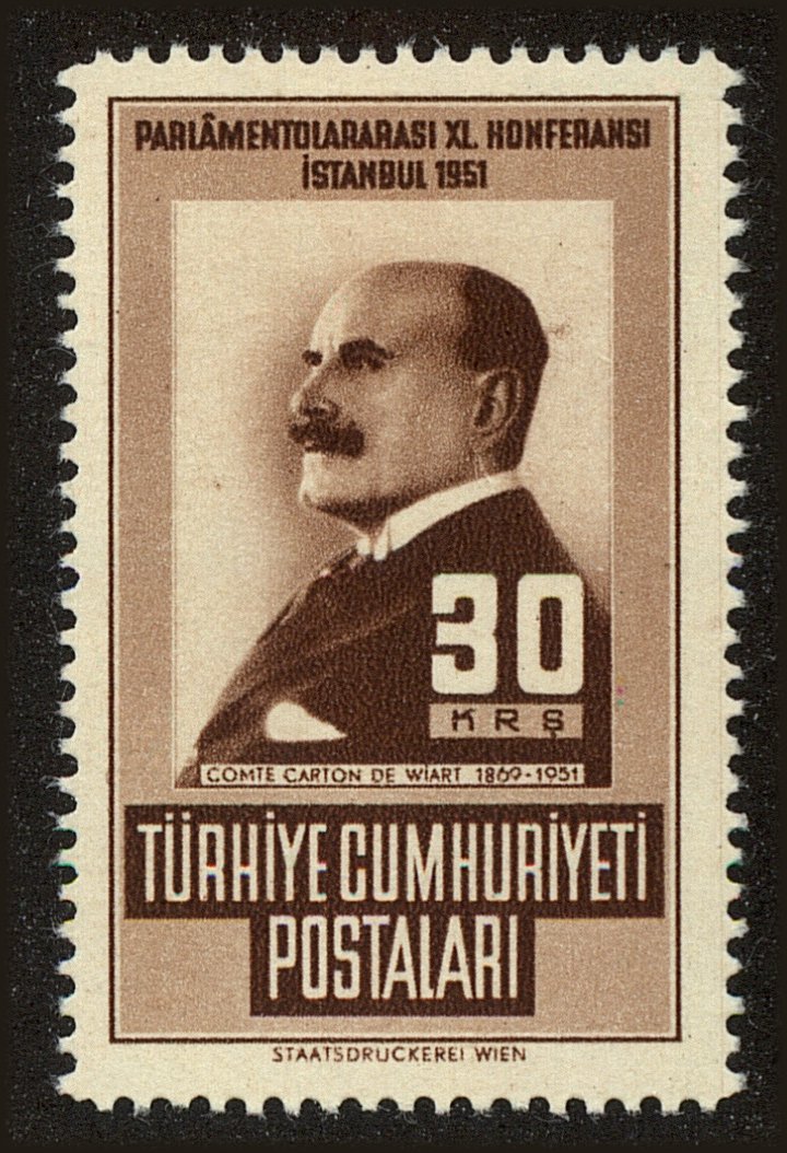 Front view of Turkey 1049 collectors stamp