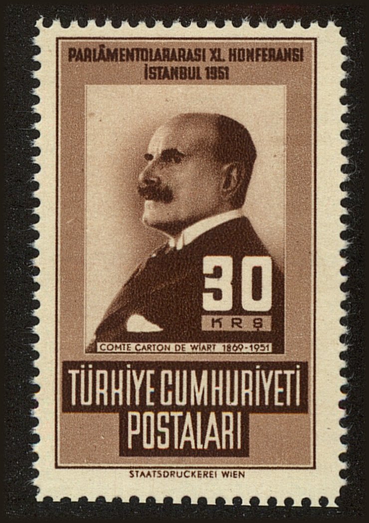 Front view of Turkey 1049 collectors stamp